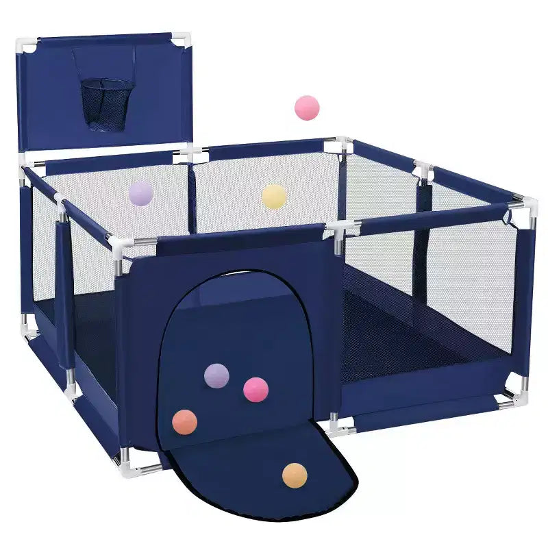 50x50 4-Panel Baby Playpen Portable Playard with Basketball Hoop