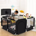 50x50 4-Panel Baby Playpen Portable Playard with Basketball Hoop