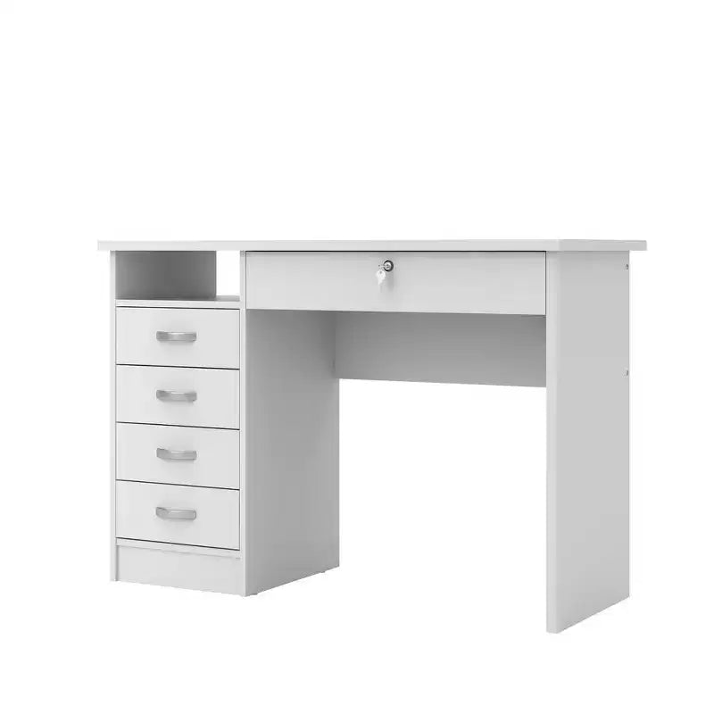 Walden Desk with 5 Drawers, White