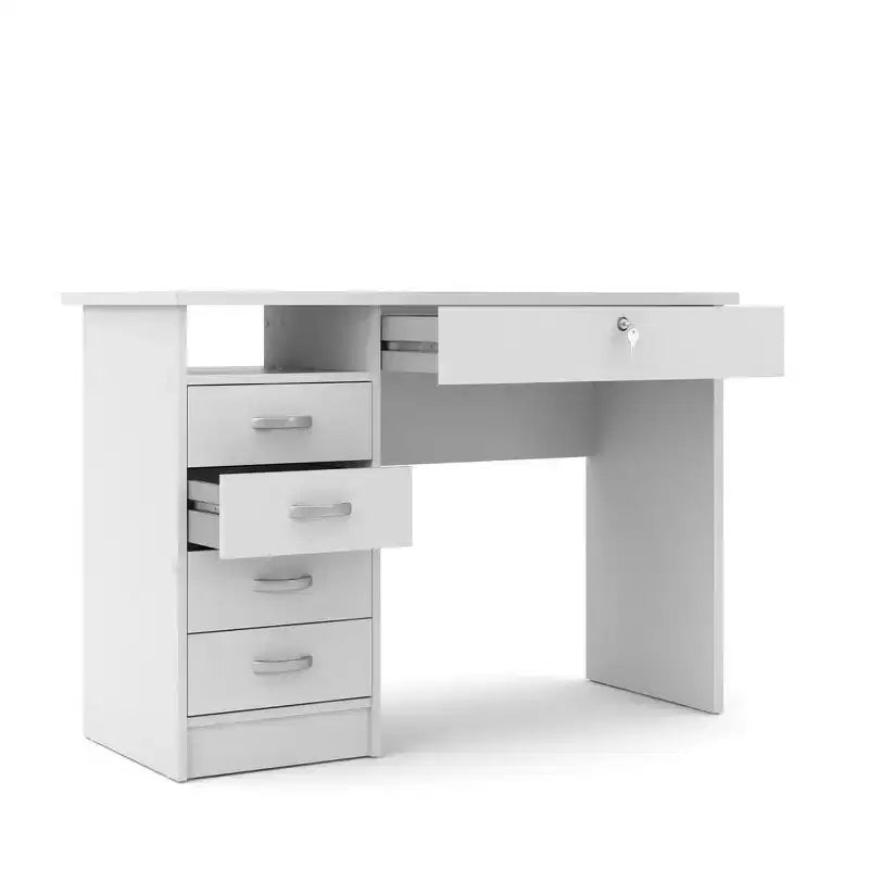Walden Desk with 5 Drawers, White