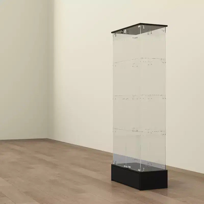 Mobile contenitore in vetro a 2 ante e 1 cassetto, espositore moderno, libreria, vetrinetta