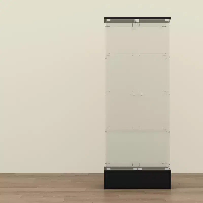 Mobile contenitore in vetro a 2 ante e 1 cassetto, espositore moderno, libreria, vetrinetta