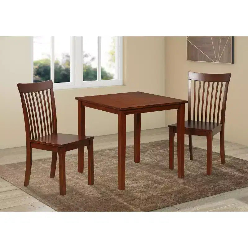 Kings Brand Furniture - Kurmer Square, tavolo da pranzo/cucina in legno massello, color cappuccino