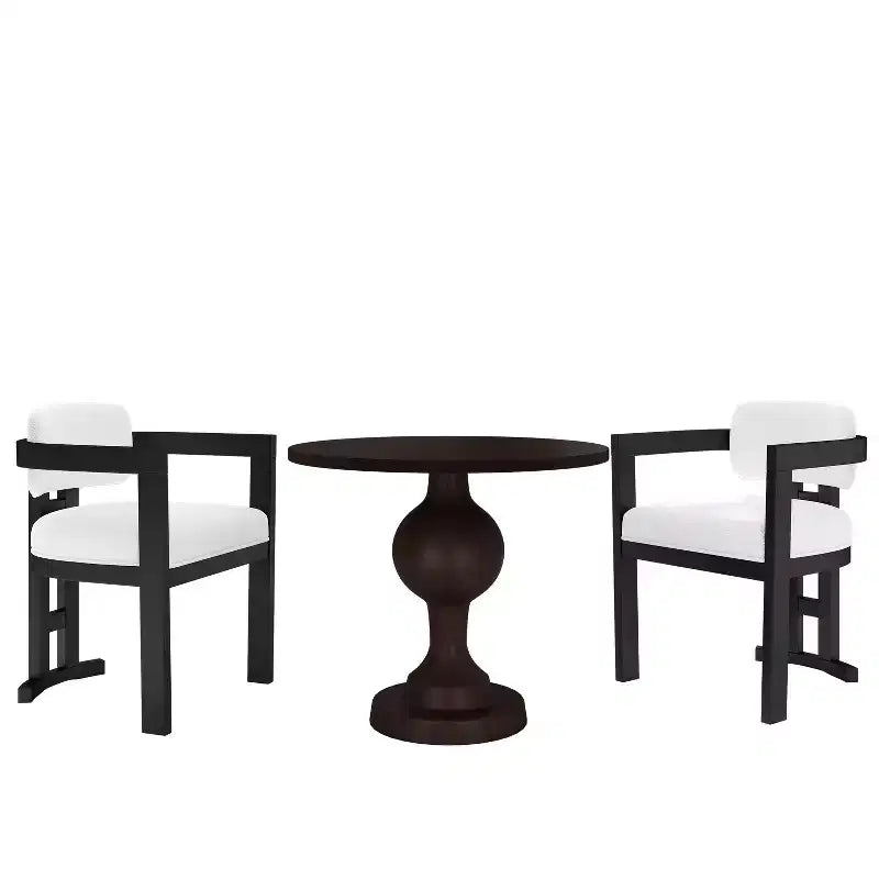 Christopher Knight Home Jace Set da Pranzo Imbottito a 3 Pezzi in Legno di Betulla e Alluminio