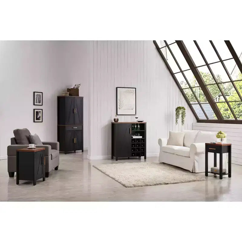 Kings Brand Furniture - Credenza Buffet Mobile Bar per Cucina, Soggiorno, Sala da Pranzo