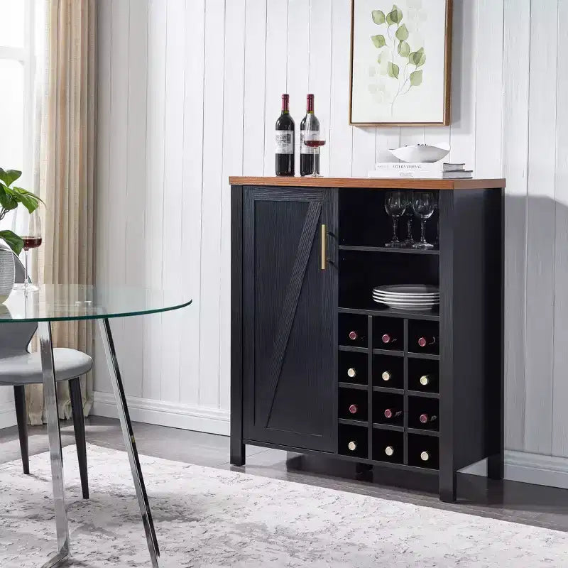 Kings Brand Furniture - Credenza Buffet Mobile Bar per Cucina, Soggiorno, Sala da Pranzo