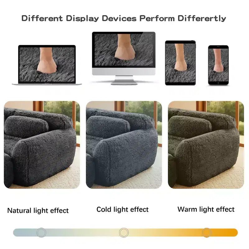 149'' Soft Plush Boneless Sofa,32D HD Sponge,Ergonomic Design,Vacuum Packaging,Free Combination,Buckle Connection for Bedroom/Study/Home Theater