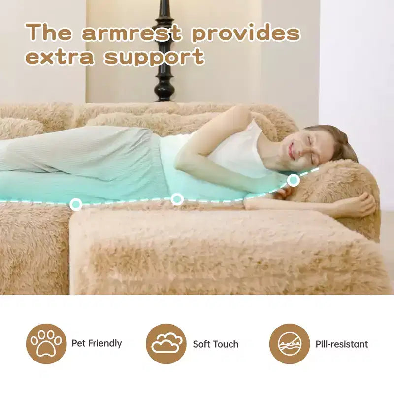 149'' Soft Plush Boneless Sofa,32D HD Sponge,Ergonomic Design,Vacuum Packaging,Free Combination,Buckle Connection for Bedroom/Study/Home Theater