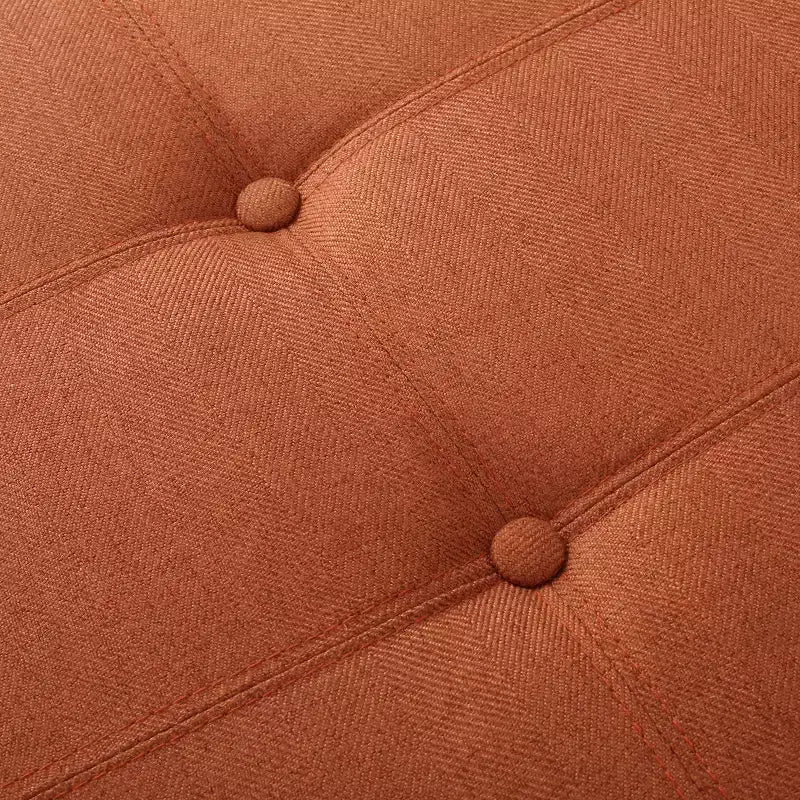 Pouf Contenitore Ainsley Tufted Okak con Bottoni, Panca Contenitore con Coperchio a Cerniera e Gambe in Legno Massello, Panca da Ingresso per Soggiorno, Camera da Letto