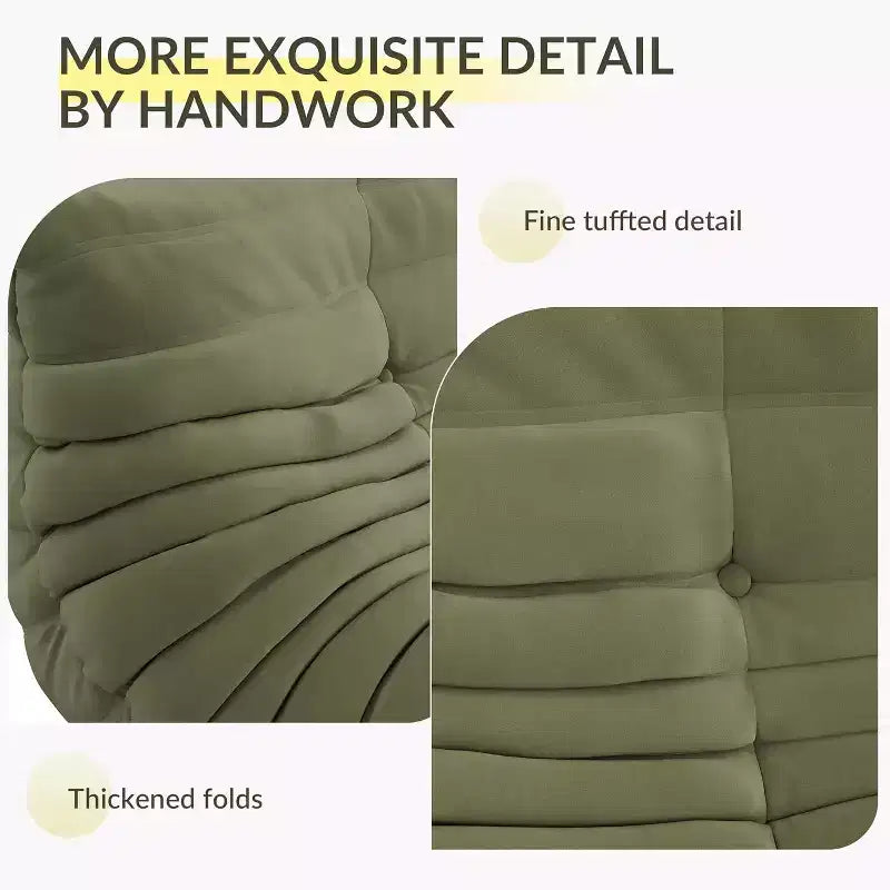 Poltrona Sacco Oversize con Pouf per Adulti, Divano a Due Posti con Comoda Schiuma ad Alta Densità per Soggiorno