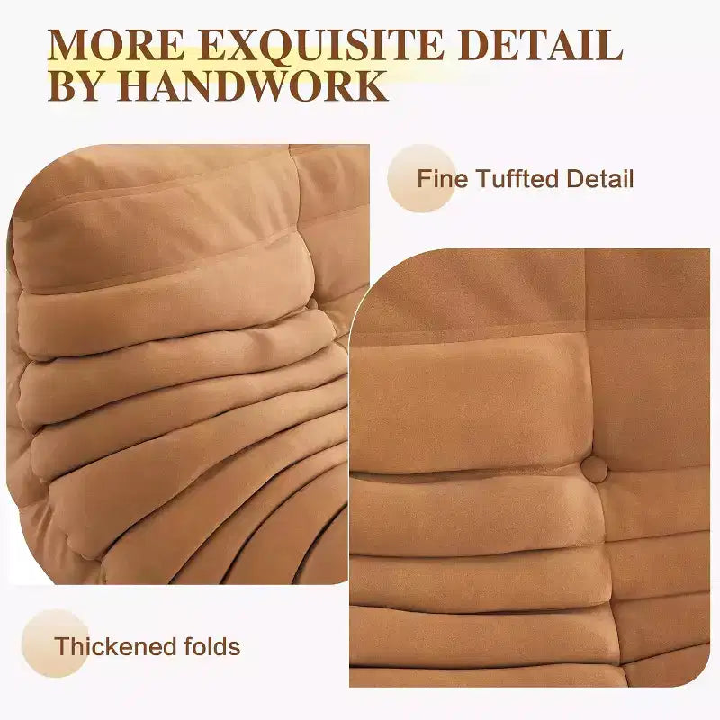 Oversized Fireside Chair Bean Bag Sofa with Ottoman for Adults, Loveseat Sofa with High Density Comfortable Foam for Living Room