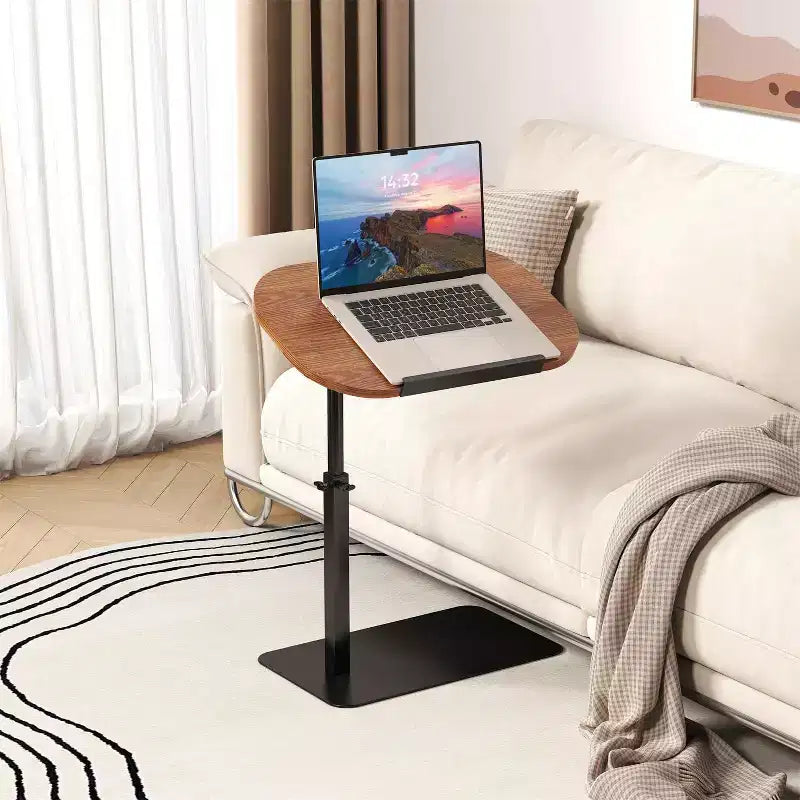 Tavolino da Divano Minimalista, Vassoio, Girevole a 360° e Regolabile in Altezza, Adatto per Piccoli Spazi, Tavolino da Comodino, Tavolino da Sedia