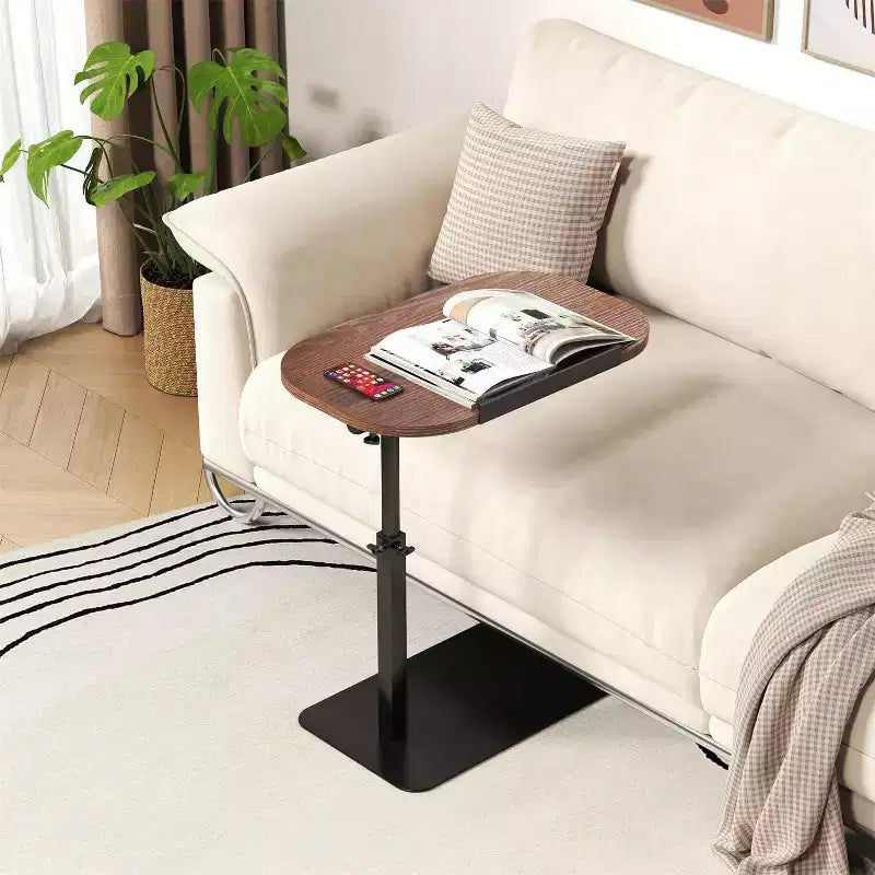 Tavolino da Divano Minimalista, Vassoio, Girevole a 360° e Regolabile in Altezza, Adatto per Piccoli Spazi, Tavolino da Comodino, Tavolino da Sedia