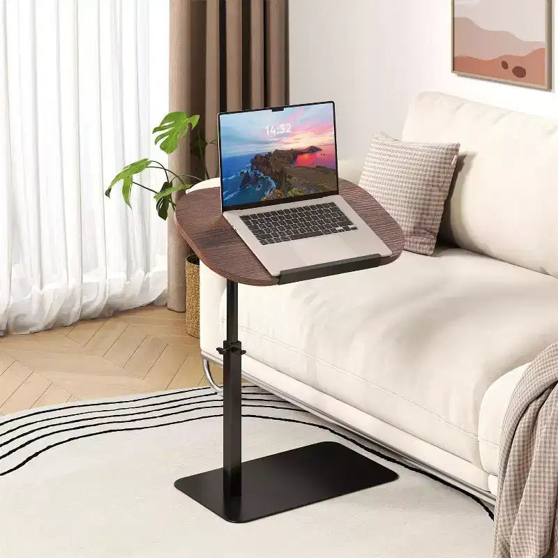 Tavolino da Divano Minimalista, Vassoio, Girevole a 360° e Regolabile in Altezza, Adatto per Piccoli Spazi, Tavolino da Comodino, Tavolino da Sedia