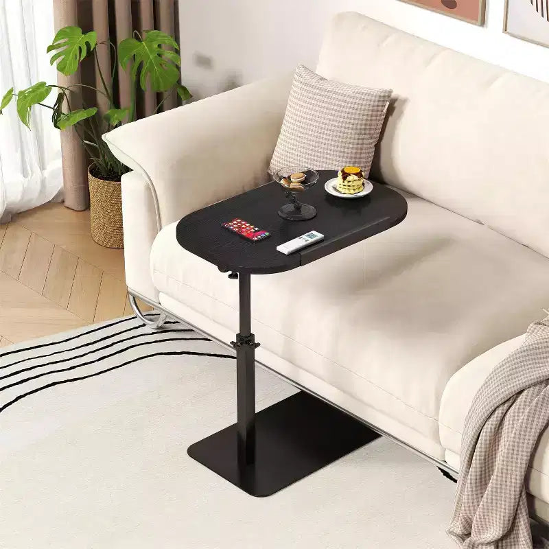 Tavolino da Divano Minimalista, Vassoio, Girevole a 360° e Regolabile in Altezza, Adatto per Piccoli Spazi, Tavolino da Comodino, Tavolino da Sedia