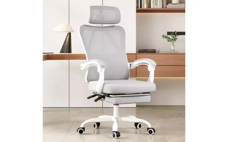 Ergonomic High-Back Mesh Office Chair with Footrest, Headrest & Adjustable Lumbar Support