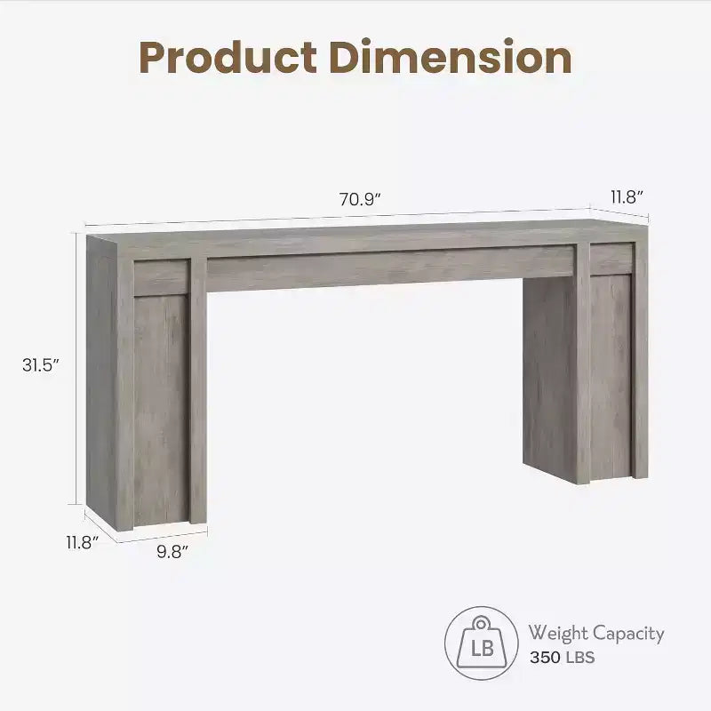 70 Extra-Long Console Table,Wooden Sofa Table for Behind Couch, Entryway, Foyer and Hallway