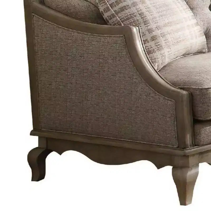Divano Acme Furniture Chelmsford, Tessuto Beige/Tortora Antico