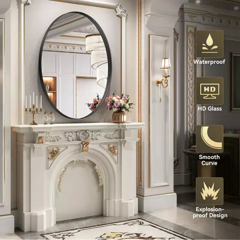 20x28/24x36/26x38 Oval Pill Bathroom Mirror Wall Mount Decorative Mirror Horizontal Vertical