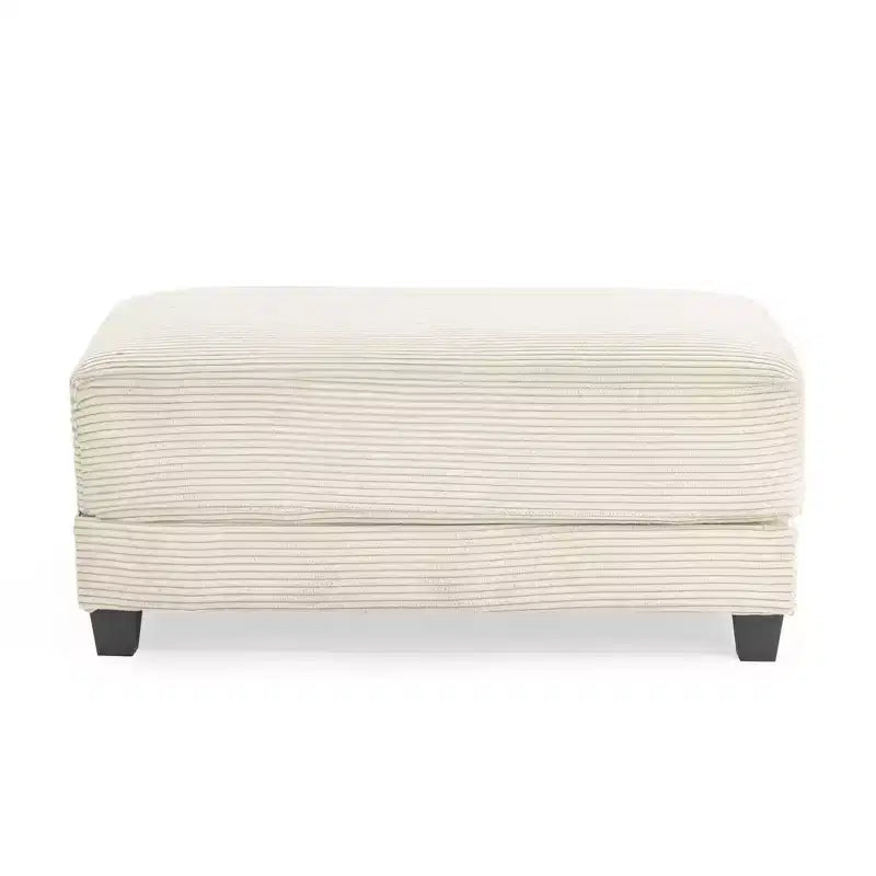 Divano sezionale a 112'' in velluto a coste con due pouf e tavolino portaoggetti da soggiorno