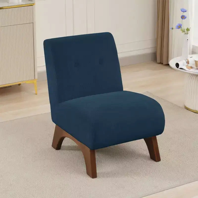Hyleory Poltrona da soggiorno rivestita in velluto a coste con gambe in legno, sedia laterale moderna, sedia da lettura per soggiorno, camera da letto, ufficio, piccoli spazi