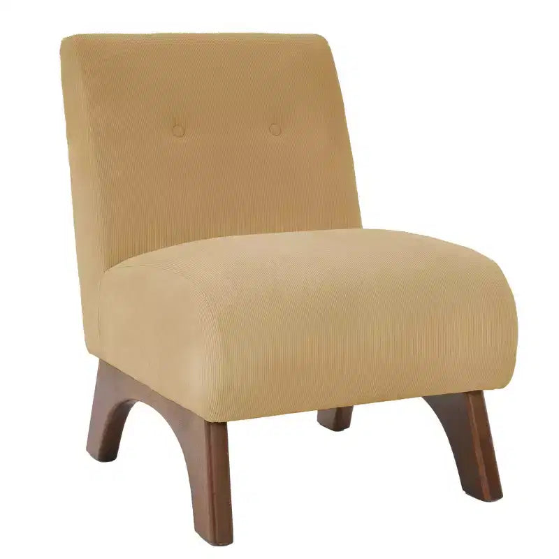 Hyleory Poltrona da soggiorno rivestita in velluto a coste con gambe in legno, sedia laterale moderna, sedia da lettura per soggiorno, camera da letto, ufficio, piccoli spazi
