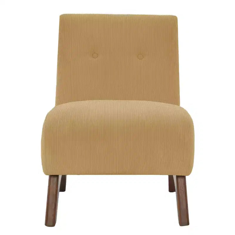 Hyleory Poltrona da soggiorno rivestita in velluto a coste con gambe in legno, sedia laterale moderna, sedia da lettura per soggiorno, camera da letto, ufficio, piccoli spazi