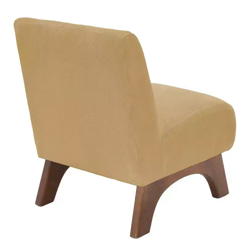 Hyleory Poltrona da soggiorno rivestita in velluto a coste con gambe in legno, sedia laterale moderna, sedia da lettura per soggiorno, camera da letto, ufficio, piccoli spazi