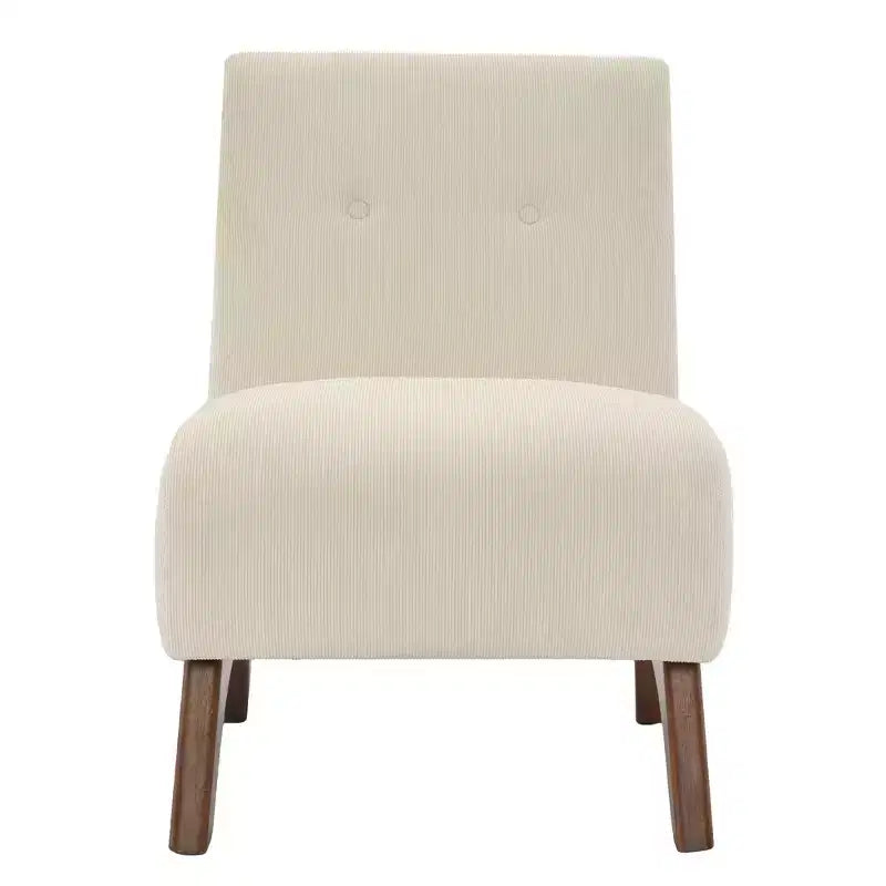 Hyleory Poltrona da soggiorno rivestita in velluto a coste con gambe in legno, sedia laterale moderna, sedia da lettura per soggiorno, camera da letto, ufficio, piccoli spazi