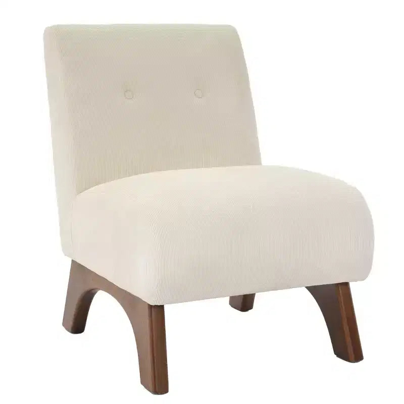 Hyleory Poltrona da soggiorno rivestita in velluto a coste con gambe in legno, sedia laterale moderna, sedia da lettura per soggiorno, camera da letto, ufficio, piccoli spazi