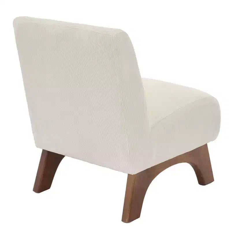 Hyleory Poltrona da soggiorno rivestita in velluto a coste con gambe in legno, sedia laterale moderna, sedia da lettura per soggiorno, camera da letto, ufficio, piccoli spazi