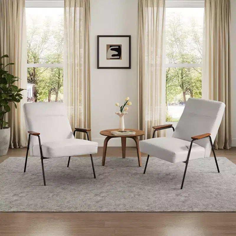 Lumina, Poltrona imbottita con braccioli, 29.72 L x 33.66 P x 34.05 A, Bianca