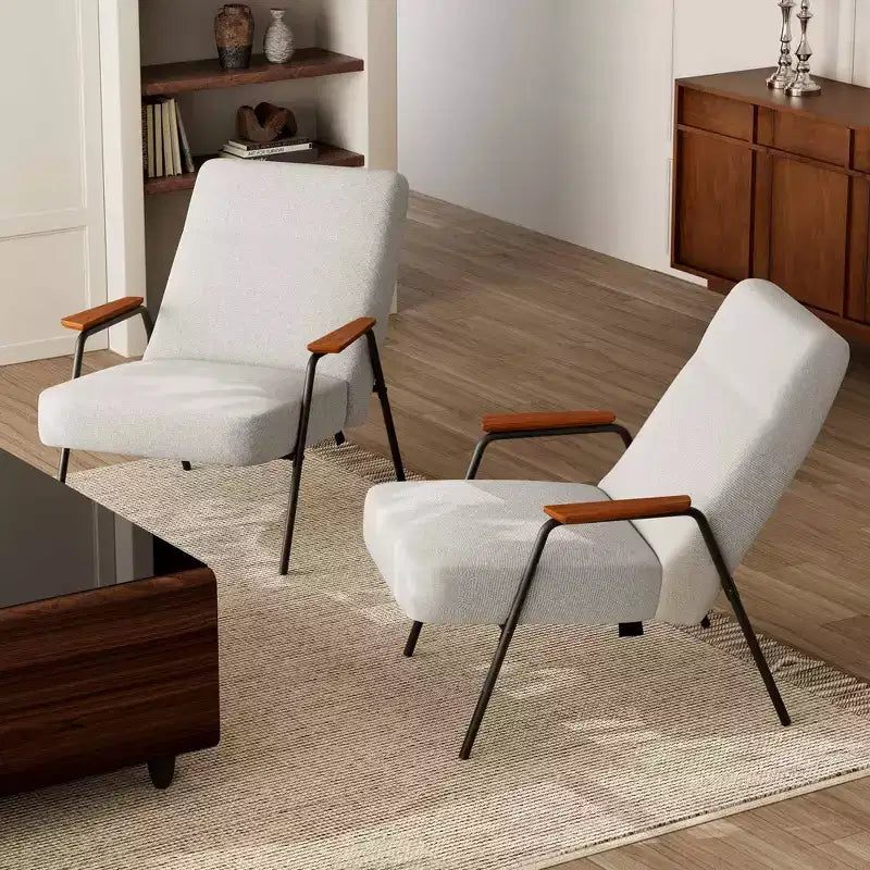 Lumina, Poltrona imbottita con braccioli, 29.72 L x 33.66 P x 34.05 A, Bianca