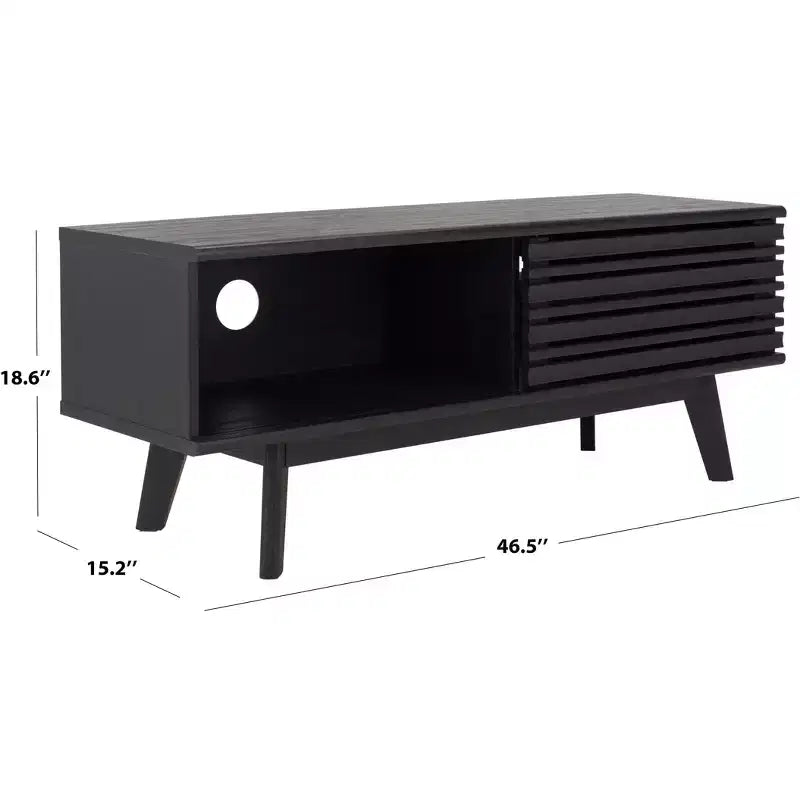 1-Door 2-Shelf Media Stand with Adjustable Shelves & Cable Management, Fits TVs up to 50"