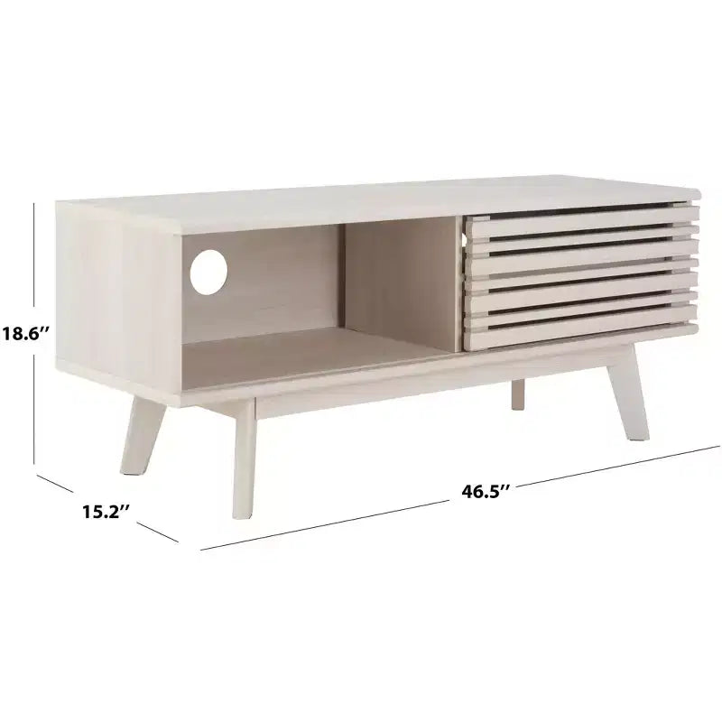 1-Door 2-Shelf Media Stand with Adjustable Shelves & Cable Management, Fits TVs up to 50"