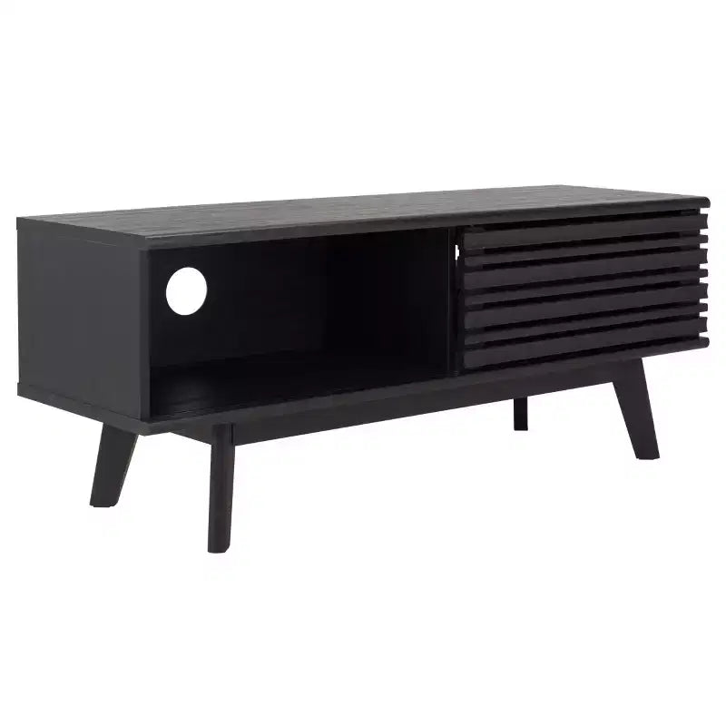 1-Door 2-Shelf Media Stand with Adjustable Shelves & Cable Management, Fits TVs up to 50"