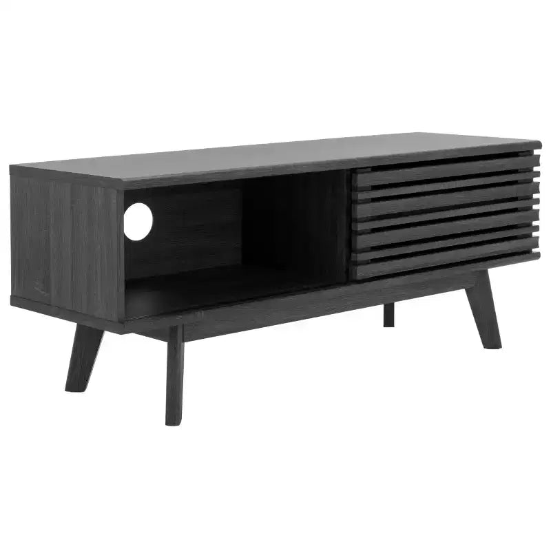 1-Door 2-Shelf Media Stand with Adjustable Shelves & Cable Management, Fits TVs up to 50"