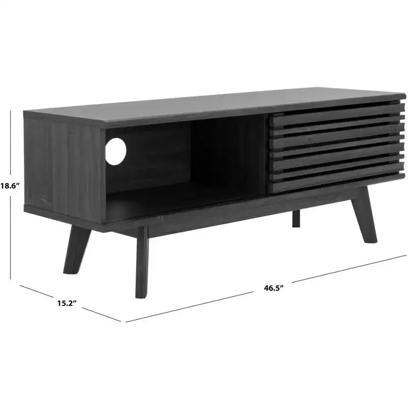 1-Door 2-Shelf Media Stand with Adjustable Shelves & Cable Management, Fits TVs up to 50"