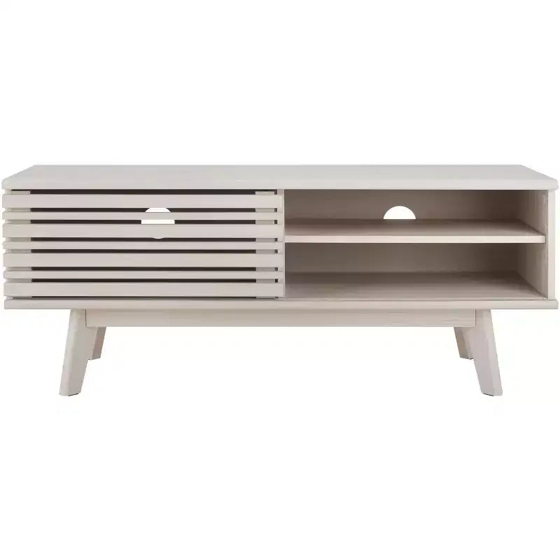 1-Door 2-Shelf Media Stand with Adjustable Shelves & Cable Management, Fits TVs up to 50"