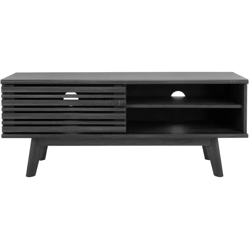 1-Door 2-Shelf Media Stand with Adjustable Shelves & Cable Management, Fits TVs up to 50"