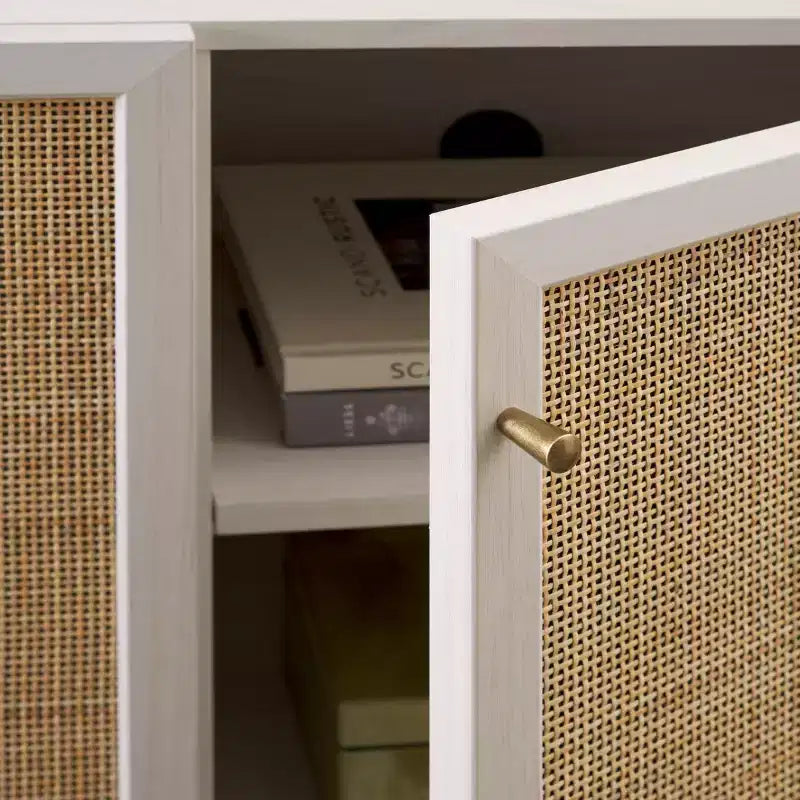 3-Door Sideboard Media Stand with Adjustable Shelves & Cable Management, Fits TVs up to 60"