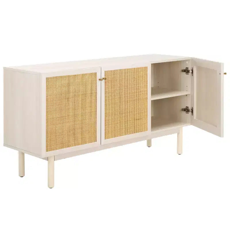 3-Door Sideboard Media Stand with Adjustable Shelves & Cable Management, Fits TVs up to 60"