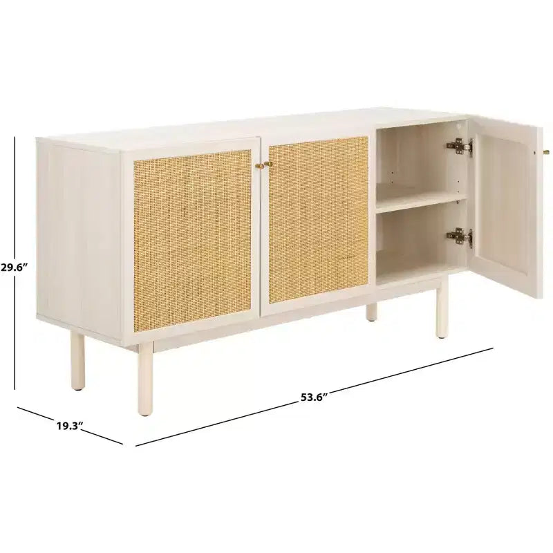 3-Door Sideboard Media Stand with Adjustable Shelves & Cable Management, Fits TVs up to 60"