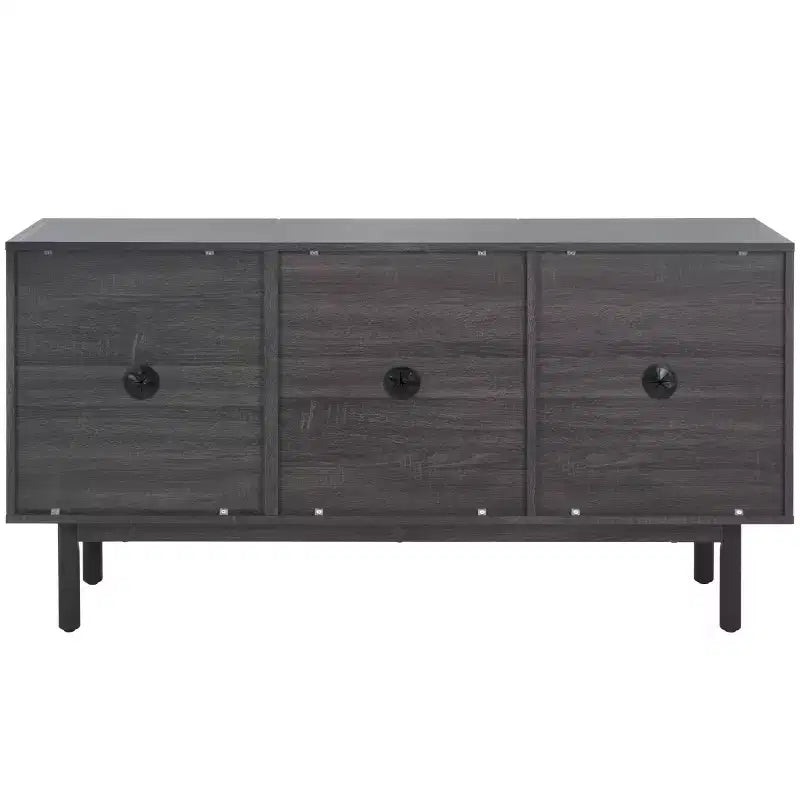 3-Door Sideboard Media Stand with Adjustable Shelves & Cable Management, Fits TVs up to 60"