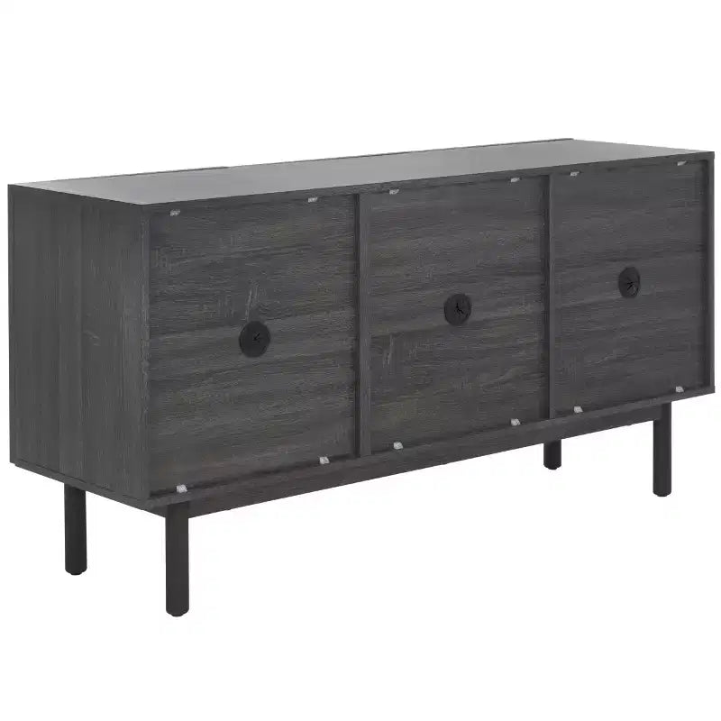 3-Door Sideboard Media Stand with Adjustable Shelves & Cable Management, Fits TVs up to 60"