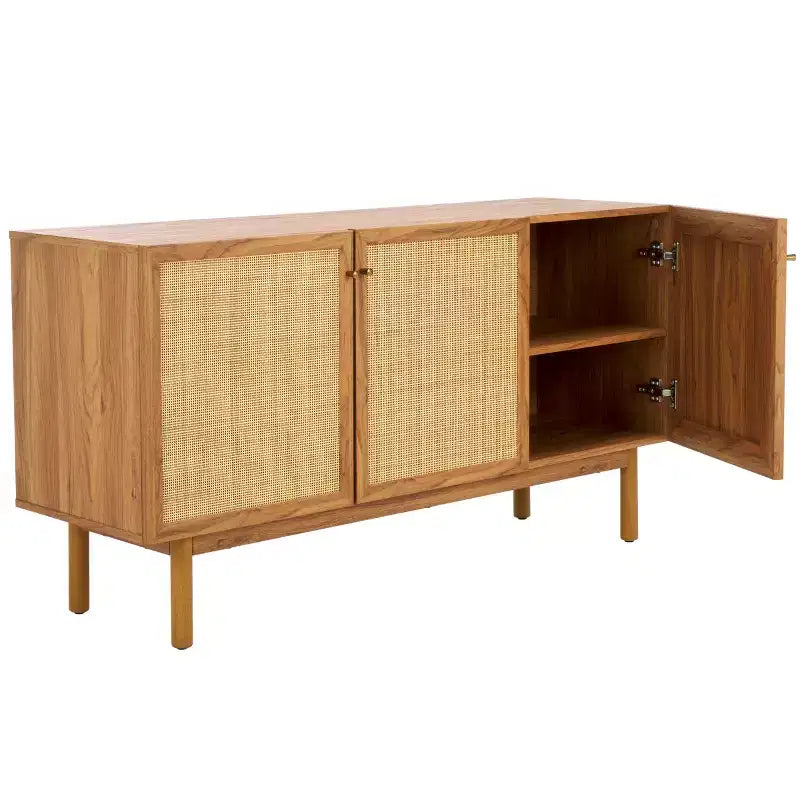 3-Door Sideboard Media Stand with Adjustable Shelves & Cable Management, Fits TVs up to 60"