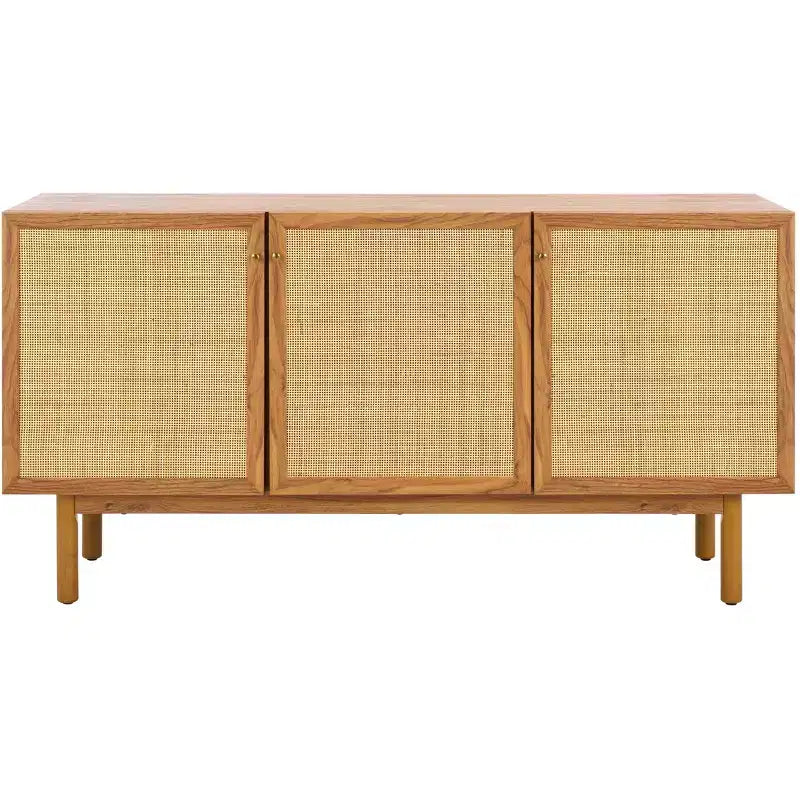 3-Door Sideboard Media Stand with Adjustable Shelves & Cable Management, Fits TVs up to 60"