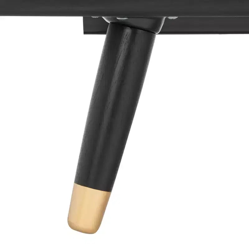 1-Drawer Media Stand in Black & Oak with Cable Management, Fits TVs up to 60"