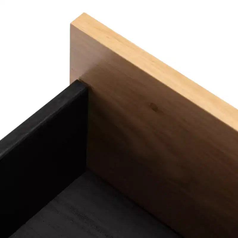 1-Drawer Media Stand in Black & Oak with Cable Management, Fits TVs up to 60"
