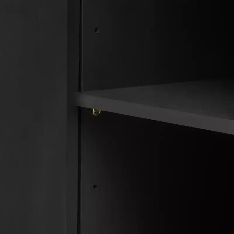 63" Vertical Striped 4-Door Sideboard with Adjustable Shelves & Metal Handles